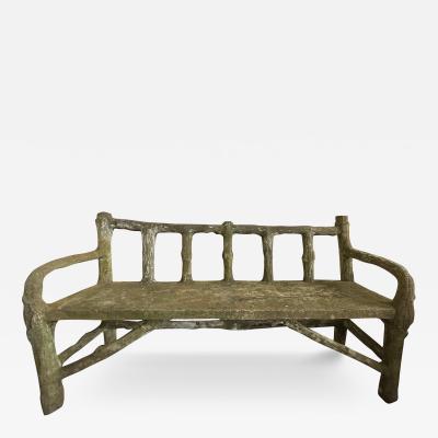 French Faux Bois Garden Bench