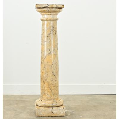 French Faux Marble Plaster Pedestal
