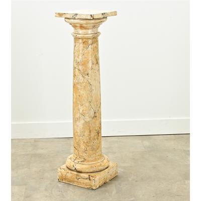 French Faux Marble Plaster Pedestal