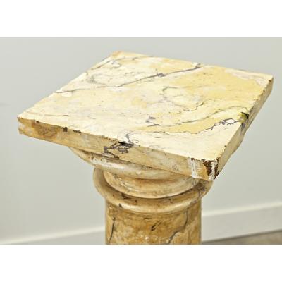 French Faux Marble Plaster Pedestal
