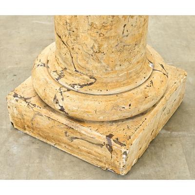 French Faux Marble Plaster Pedestal