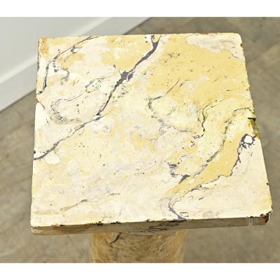 French Faux Marble Plaster Pedestal