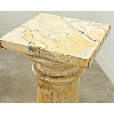 French Faux Marble Plaster Pedestal