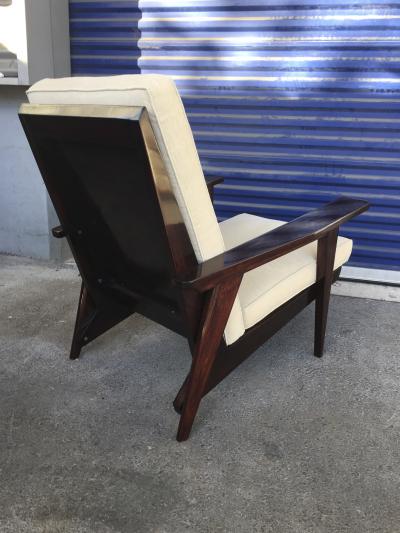 French Fifties Pair of Comfy Lounge Chairs Newly Restored