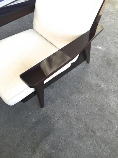 French Fifties Pair of Comfy Lounge Chairs Newly Restored