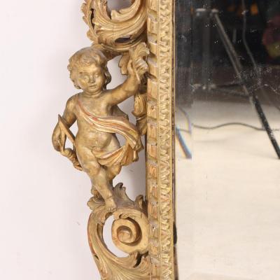 French Figural Carved Giltwood Mirror C 1860 