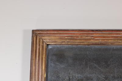 French Fluted Giltwood Mirror Frame With Original Mercury Plate Circa 1860