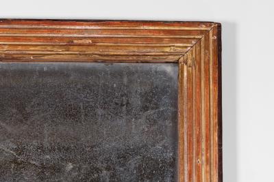 French Fluted Giltwood Mirror Frame With Original Mercury Plate Circa 1860