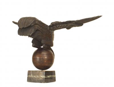 French Folk Oak Eagle Figure