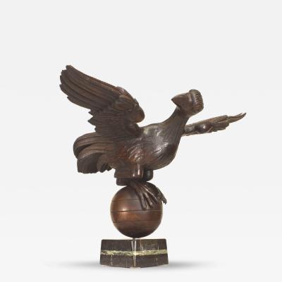 French Folk Oak Eagle Figure