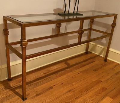 French Forties gilt bronze iron console table