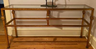 French Forties gilt bronze iron console table