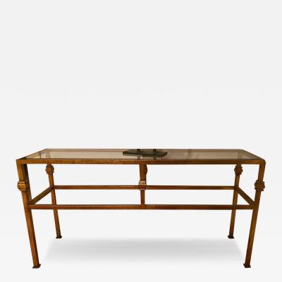 French Forties gilt bronze iron console table