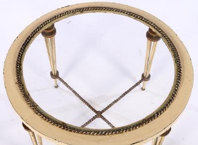 French Forties pair of wrought iron tables