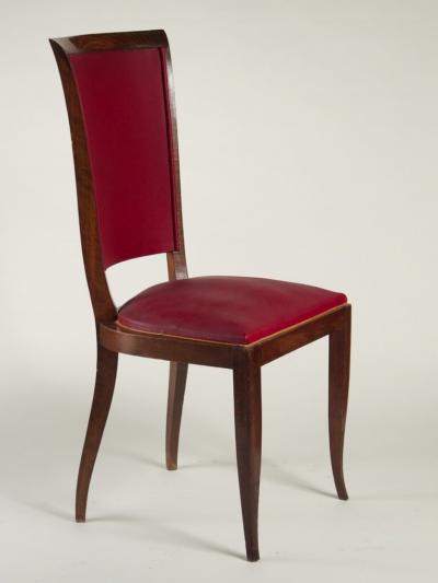 French Forties set of 6 high backed dining chairs