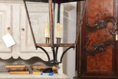 French Four Light Copper and Glass Lanterns Wired for the USA Sold Each