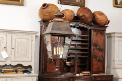 French Four Light Copper and Glass Lanterns Wired for the USA Sold Each