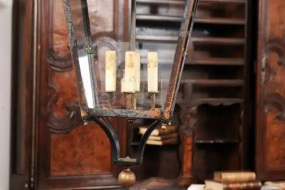 French Four Light Copper and Glass Lanterns Wired for the USA Sold Each