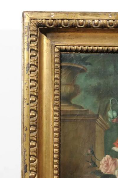 French Framed Still Life Oil Painting Depicting a Bouquet of Flowers circa 1850