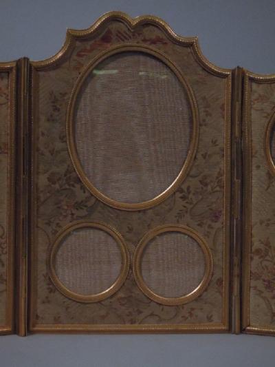 French Gilt Bronze Triptych Picture Frame C 1900