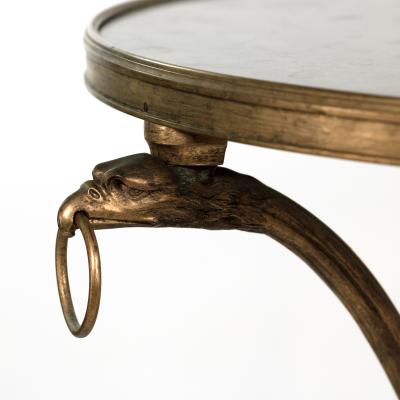 French Gilt Bronze and Black Fossil Marble Two Tier Gueridon circa 1880