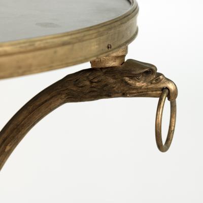 French Gilt Bronze and Black Fossil Marble Two Tier Gueridon circa 1880