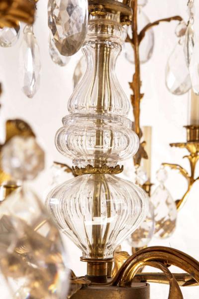 French Gilt Bronze and Cut Glass 14 Light Chandelier