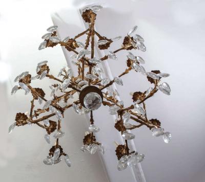 French Gilt Bronze and Cut Glass 14 Light Chandelier