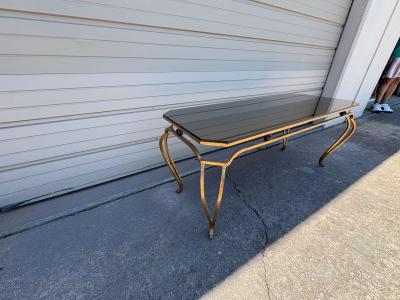 French Gilt Iron And Mirrored Cocktail Table