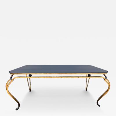 French Gilt Iron And Mirrored Cocktail Table