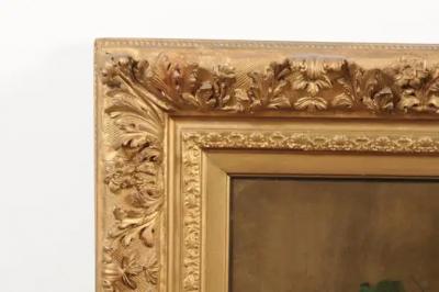 French Giltwood Framed 19th Century Oil on Canvas Painting Depicting Fruits