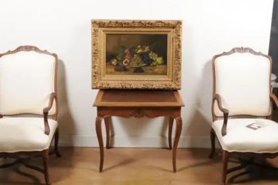 French Giltwood Framed 19th Century Oil on Canvas Painting Depicting Fruits