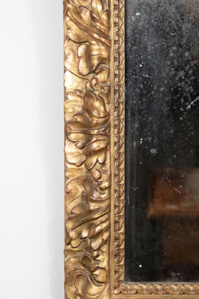 French Giltwood Mirror with Foliate and Chain Moulding Rectangular Circa 1850