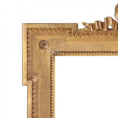 French Giltwood and Gesso Frame with Ribbon Crest C 1900 