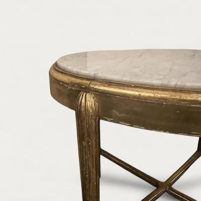 French Giltwood and Mable Oval Table in the manner of Paul Follot Circa 1920