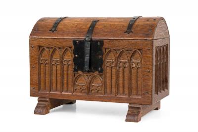 French Gothic Oak Coffer Chest