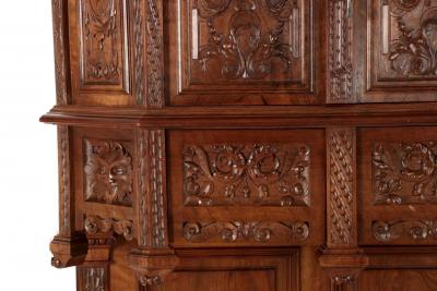 French Gothic Revival Carved Walnut Cupboard circa 1880