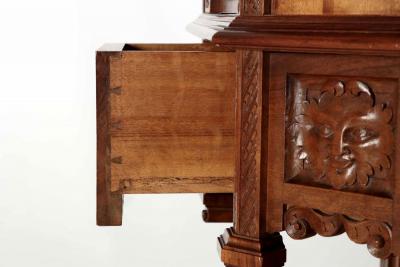 French Gothic Revival Carved Walnut Cupboard circa 1880