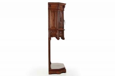 French Gothic Revival Carved Walnut Cupboard circa 1880