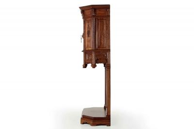 French Gothic Revival Carved Walnut Cupboard circa 1880