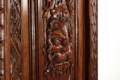 French Gothic Revival Carved Walnut Cupboard circa 1880