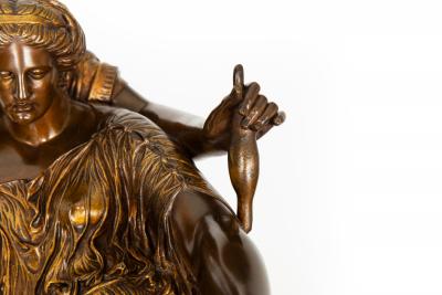 French Grand Tour Bronze Sculpture Two Fates after Jean Baptiste Clesinger