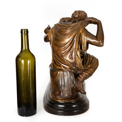 French Grand Tour Bronze Sculpture Two Fates after Jean Baptiste Clesinger