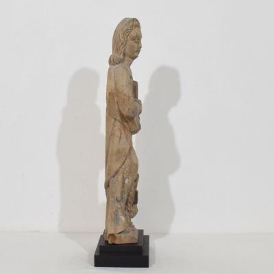French Hand Carved Oak Statue Of Saint John The Evangelist Circa 1550 1650