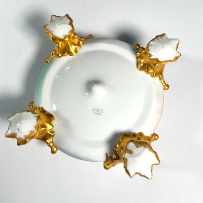 French Hand Painted Gilt Limoges Porcelain Jardiniere Base