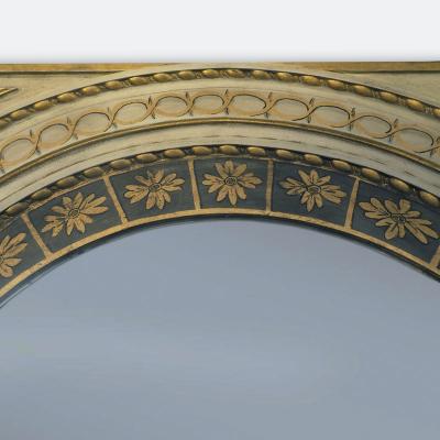 French Hand Painted Trompe LOeil Trumeau Mirror