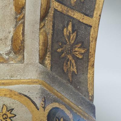 French Hand Painted Trompe LOeil Trumeau Mirror