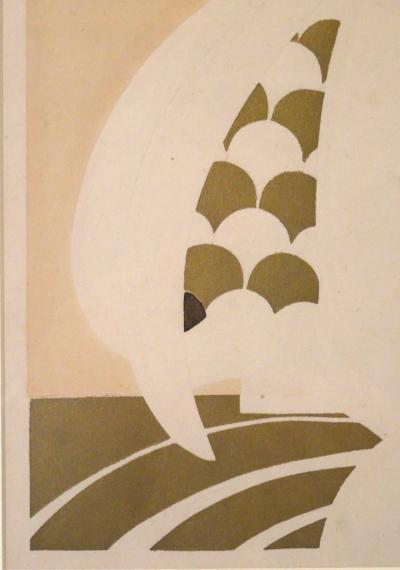 French Hand Pulled Pochoir Print Showing Fashions and People of the 1920s