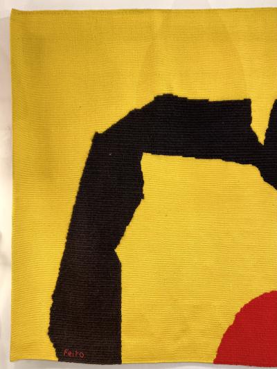 French Handmade Tapestry Titled Oteruelo designed and signed by Luis Feito