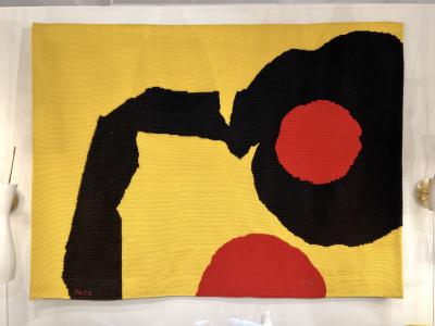 French Handmade Tapestry Titled Oteruelo designed and signed by Luis Feito